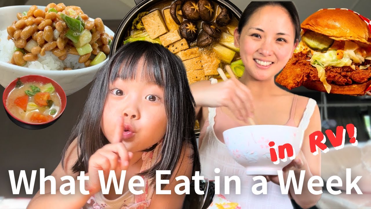 What We Eat in a Week | Japanese Van Life Family Traveling in the US img