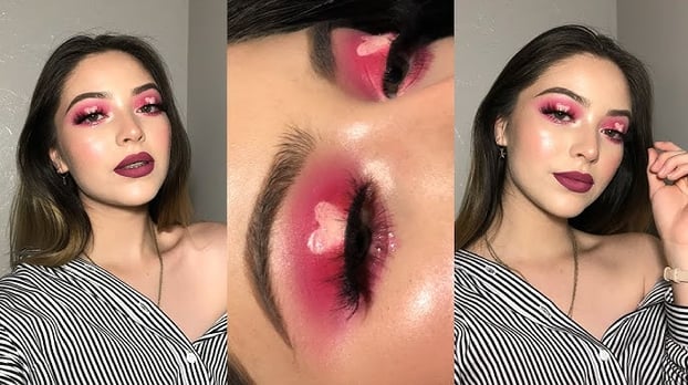 Valentine’s makeup💕 #makeup #valentinesmakeup #макияж #maquillaje #makeupartist #eyemakeup img